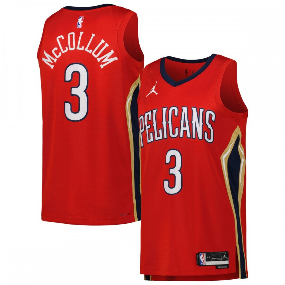 CJ McCollum New Orleans Pelicans Jordan Brand 2022/23 Statement Edition Swingman Jersey - Red-Pro Kit Vault | Brand New 26/27 Sports Jerseys